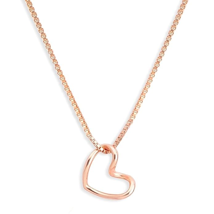 Rose Gold Heart Pendant Necklace by ZAVYA Amazon VastraAI